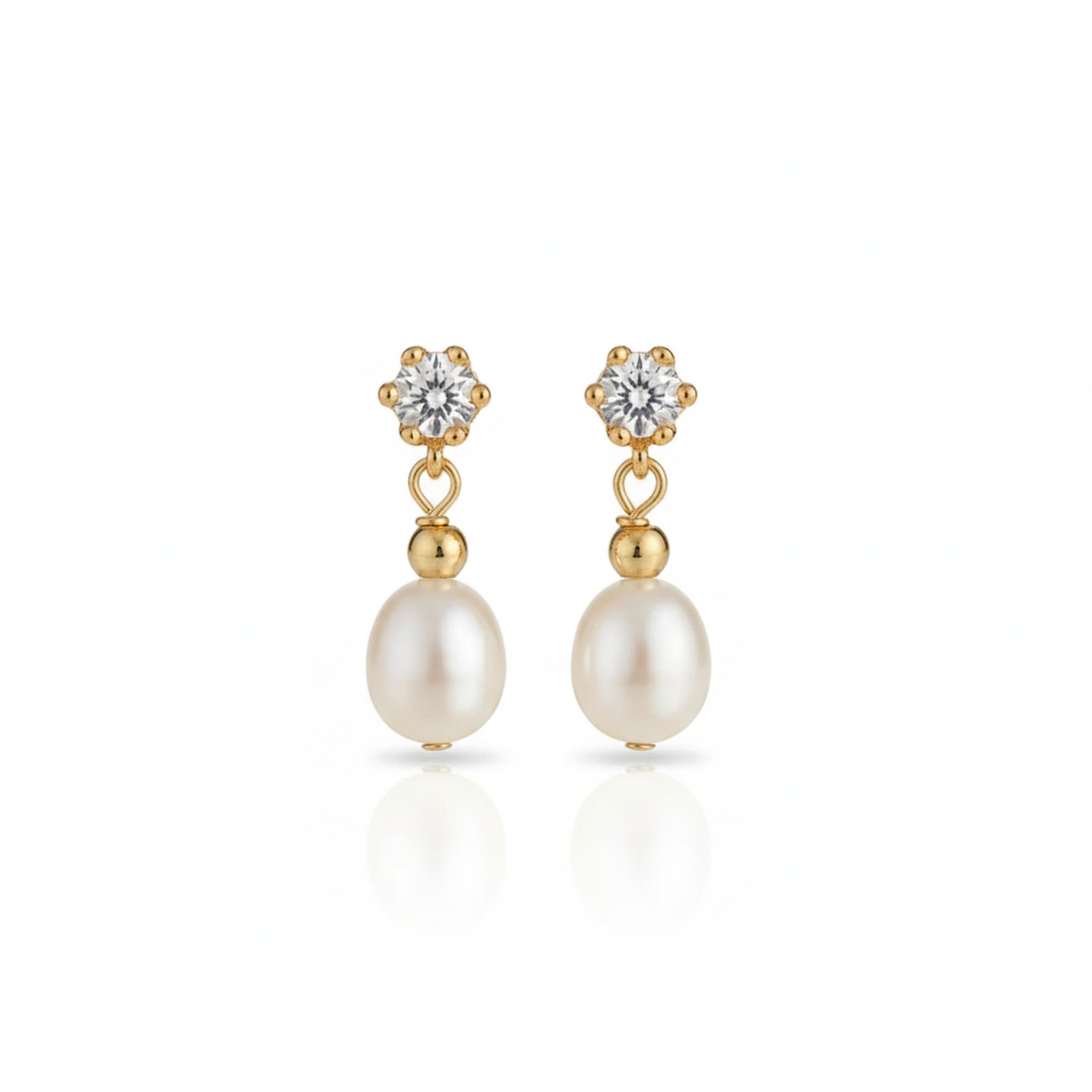 925 silver fresh water pearl earring with Moissanite image 3