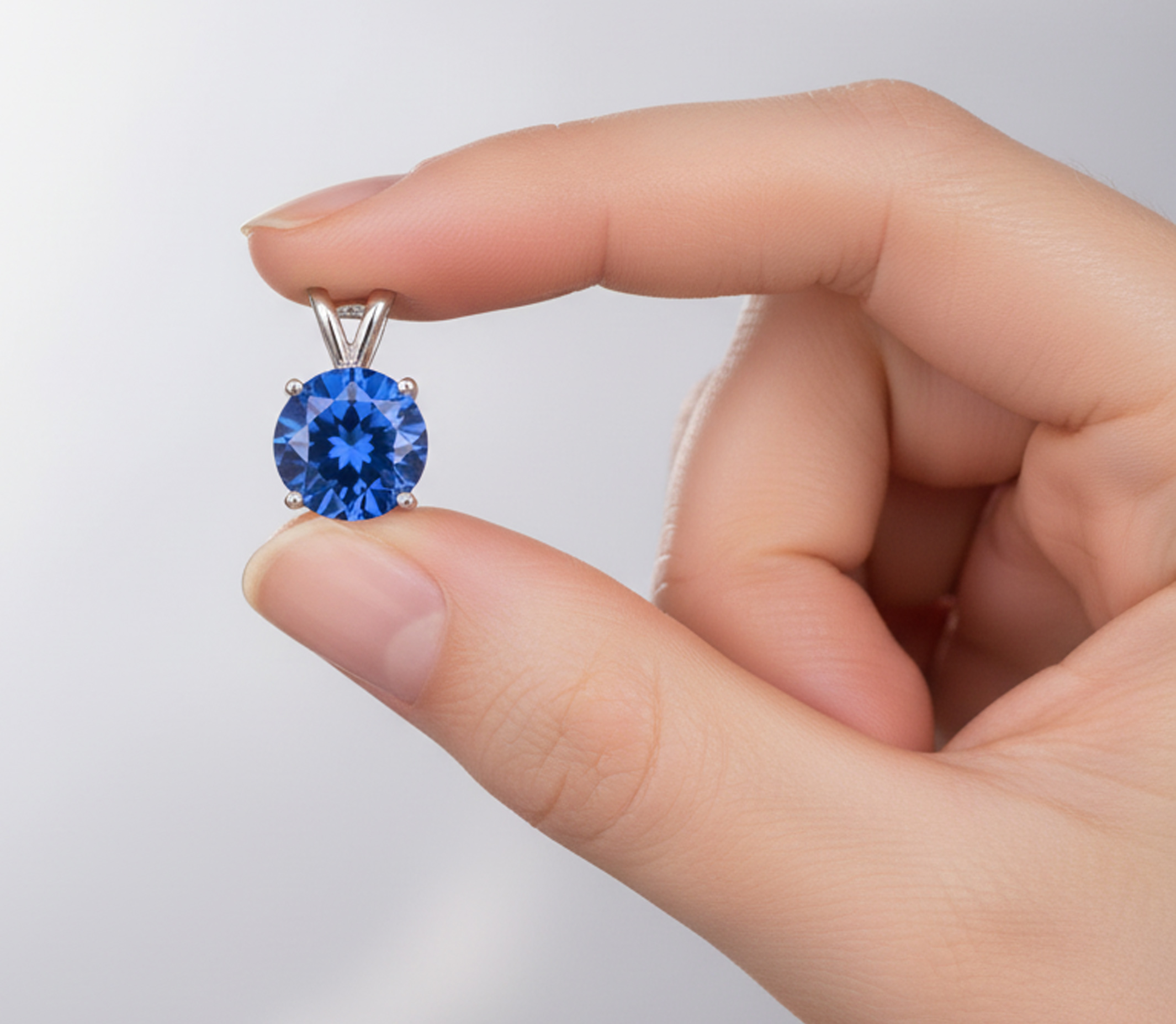 Natural Blue Topaz 925 Silver Pendant Loop image 3