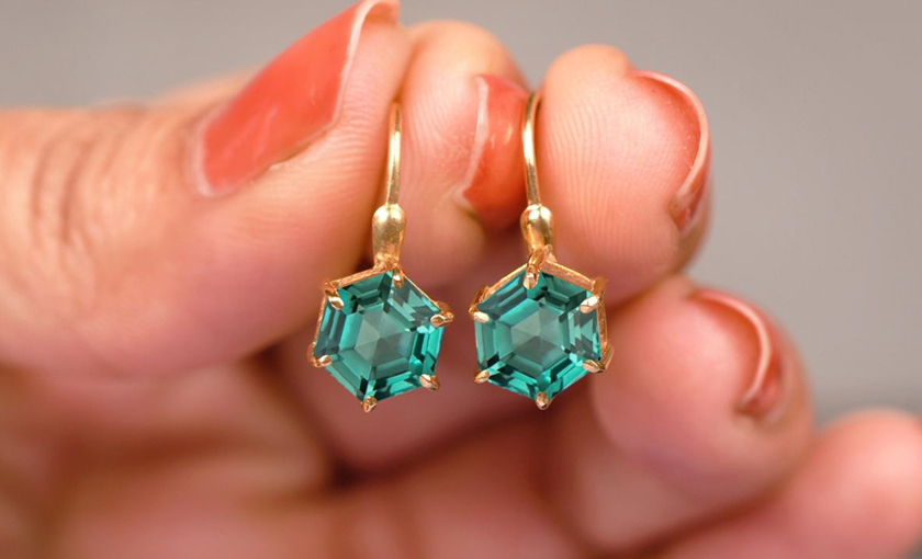 Teal Green 925 Sterling Silver Earrings