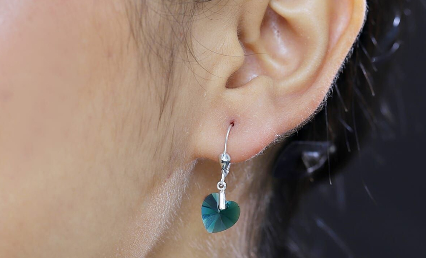 Teal Green 925 Sterling Silver Earrings