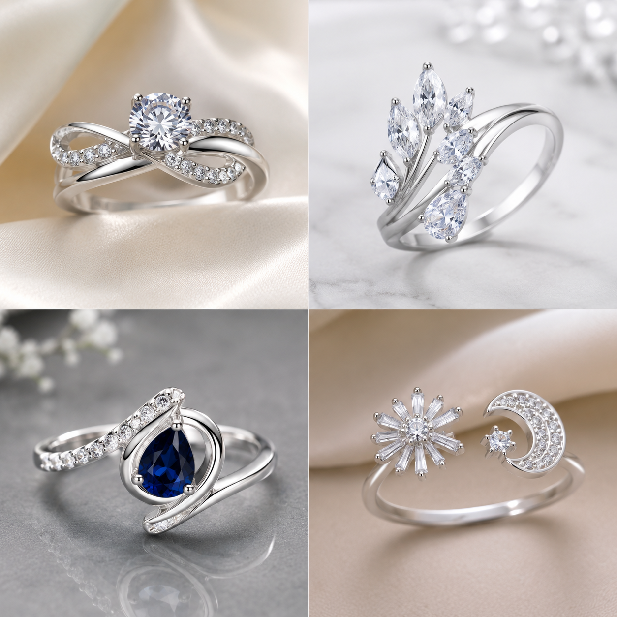 Party Wear Silver Rings