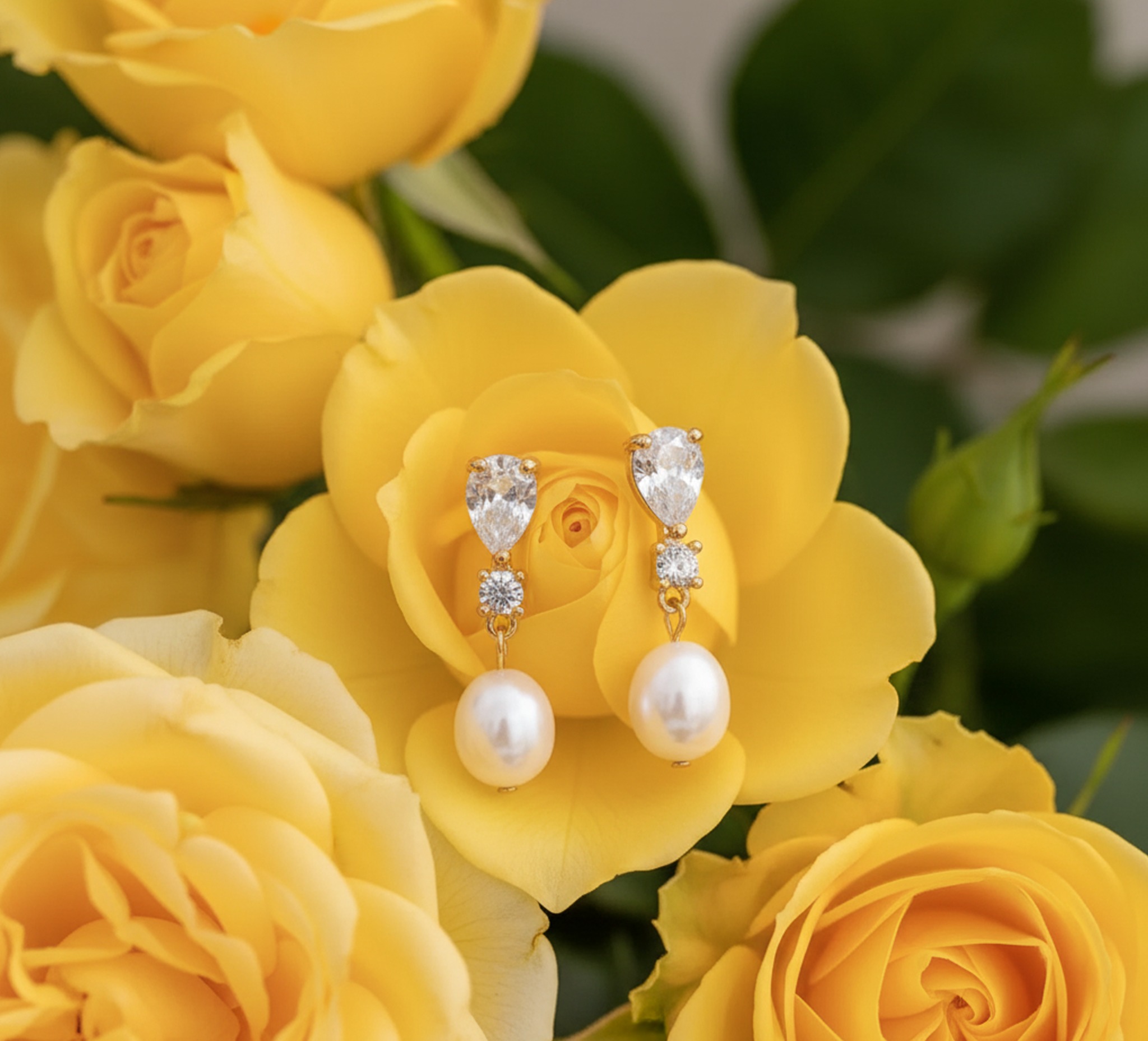Elegant 925 Silver Earring Push With fresh water pearl